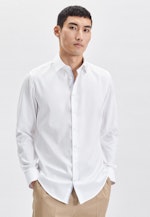 Non-iron Dobby Business shirt in Shaped with Kent-Collar in White |  Seidensticker Onlineshop