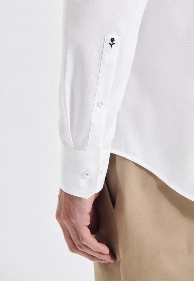 Non-iron Dobby Business shirt in Shaped with Kent-Collar in White |  Seidensticker Onlineshop