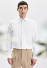 Non-iron Dobby Business shirt in Shaped with Kent-Collar in White |  Seidensticker Onlineshop