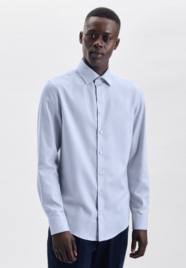 Non-iron Dobby Business shirt in Shaped with Kent-Collar in Light Blue |  Seidensticker Onlineshop