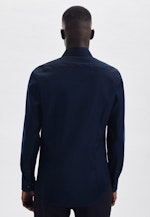 Chemise Business Shaped Structuré Col Kent in Bleu Foncé |  Seidensticker Onlineshop