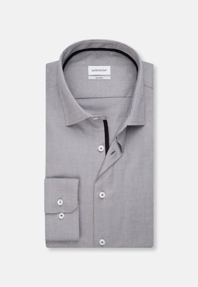 Shaped Business shirt Structure in Grey |  Seidensticker Onlineshop