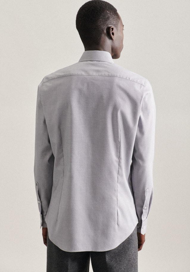 Non-iron Structure Business Shirt in Shaped with Kent-Collar in Grey |  Seidensticker Onlineshop
