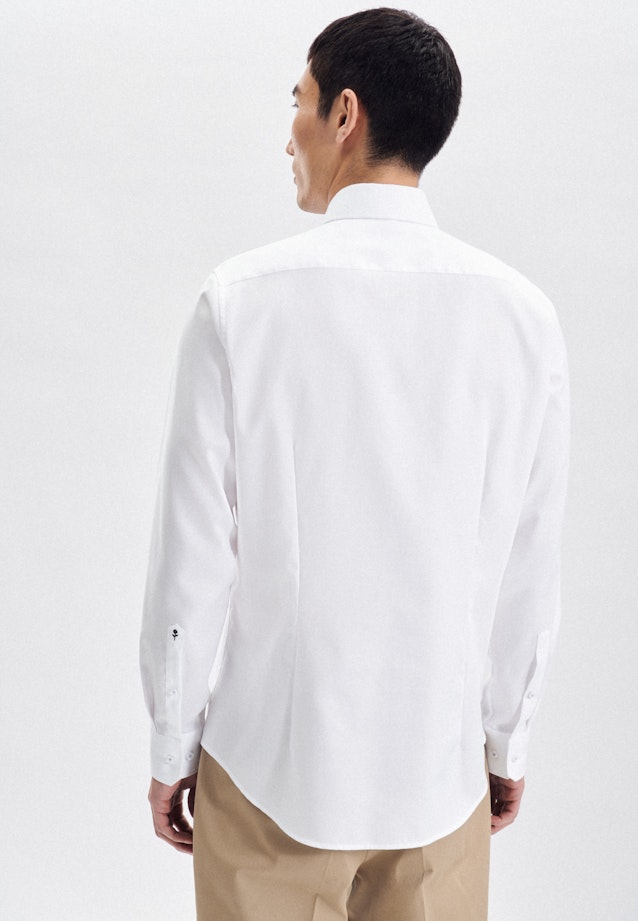 Chemise Business Shaped Structuré Col Kent in Blanc |  Seidensticker Onlineshop