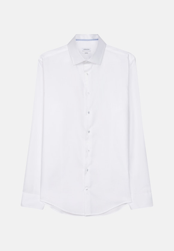 Chemise Business Shaped Structuré Col Kent in Blanc |  Seidensticker Onlineshop