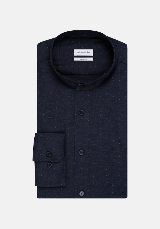 Business Shirt in Shaped with Stand-Up Collar in Dark Blue |  Seidensticker Onlineshop
