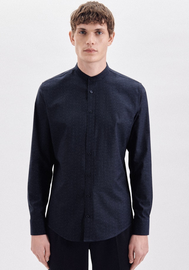 Business Shirt in X-Slim with Stand-Up Collar in Dark Blue |  Seidensticker Onlineshop