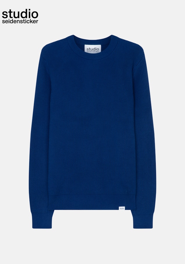 Pullover Gerader Schnitt (Normal-Fit) in Bleu Moyen |  Seidensticker Onlineshop