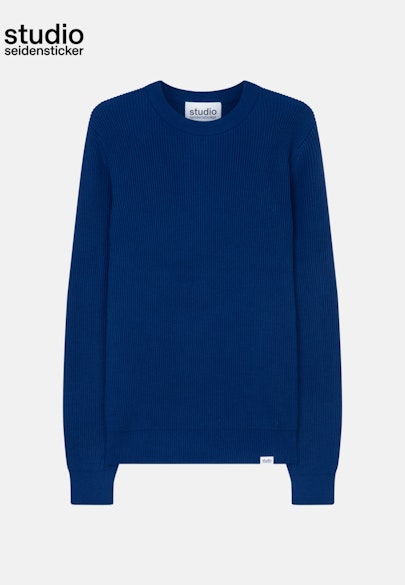 Crew Neck Pullover Uni in Medium Blue |  Seidensticker Onlineshop