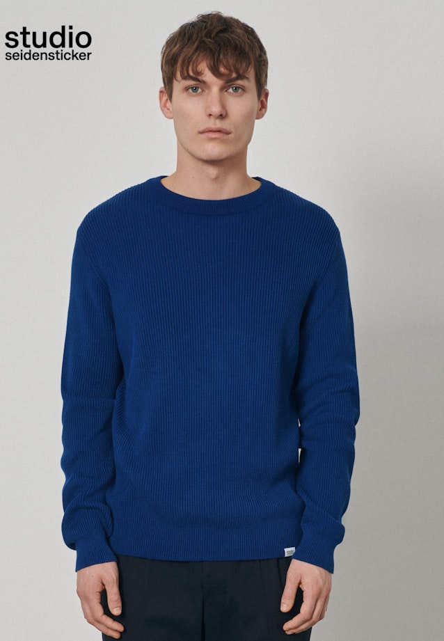Pullover Gerader Schnitt (Normal-Fit) in Medium Blue |  Seidensticker Onlineshop