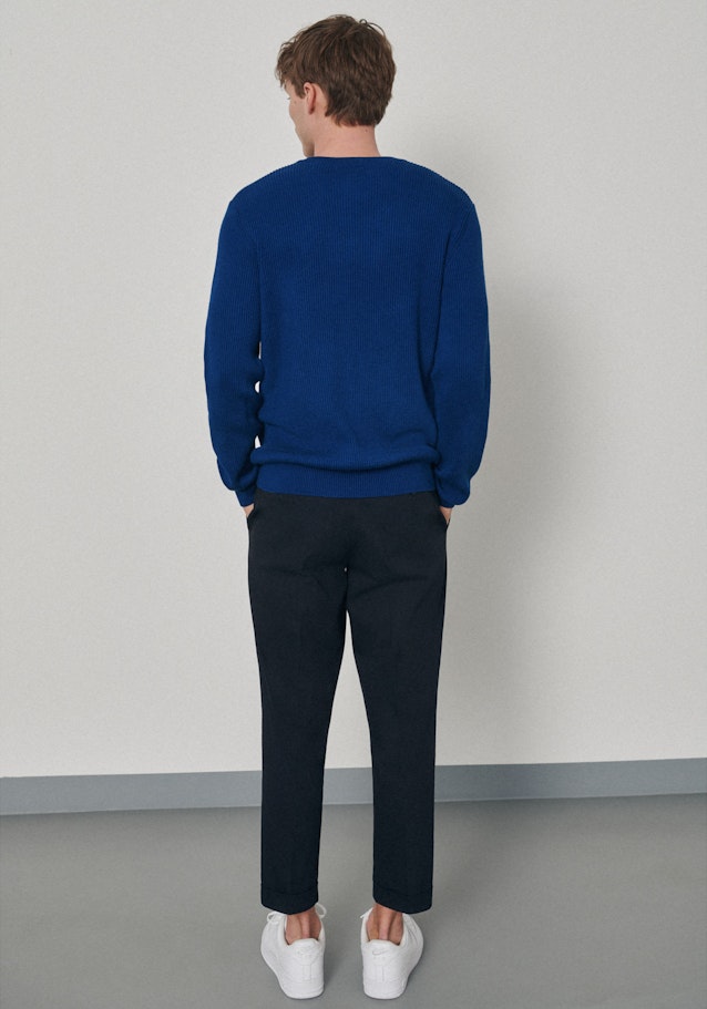 Pullover Gerader Schnitt (Normal-Fit) in Mittelblau |  Seidensticker Onlineshop