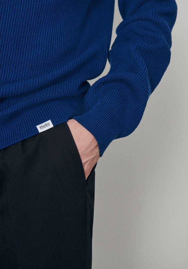 Pullover Gerader Schnitt (Normal-Fit) in Bleu Moyen |  Seidensticker Onlineshop