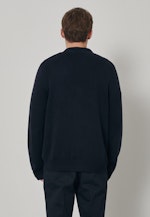 Gerader Schnitt (Normal-Fit) Strick-Jacke Uni in Dunkelblau |  Seidensticker Onlineshop