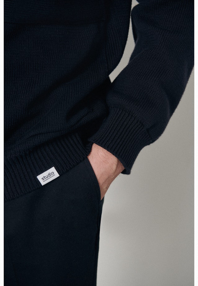 Knit Jacket Gerader Schnitt (Normal-Fit) in Dark Blue |  Seidensticker Onlineshop