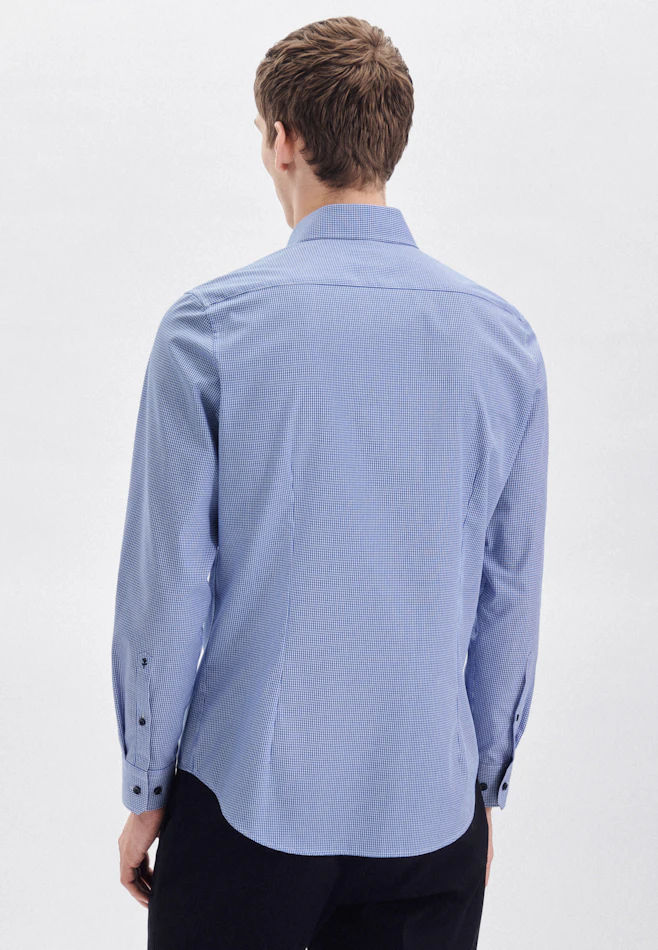 Shaped Chemise d'affaires carreaux dans Bleu Moyen | Boutique en ligne Seidensticker