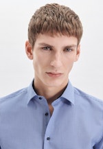 Shaped Business Hemd Karo in Mittelblau |  Seidensticker Onlineshop