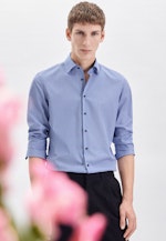 Chemise Business Shaped Popeline Col Kent in Bleu Moyen |  Seidensticker Onlineshop