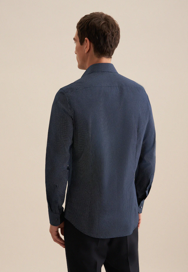 Shaped Business shirt Points in Dark Blue |  Seidensticker Onlineshop
