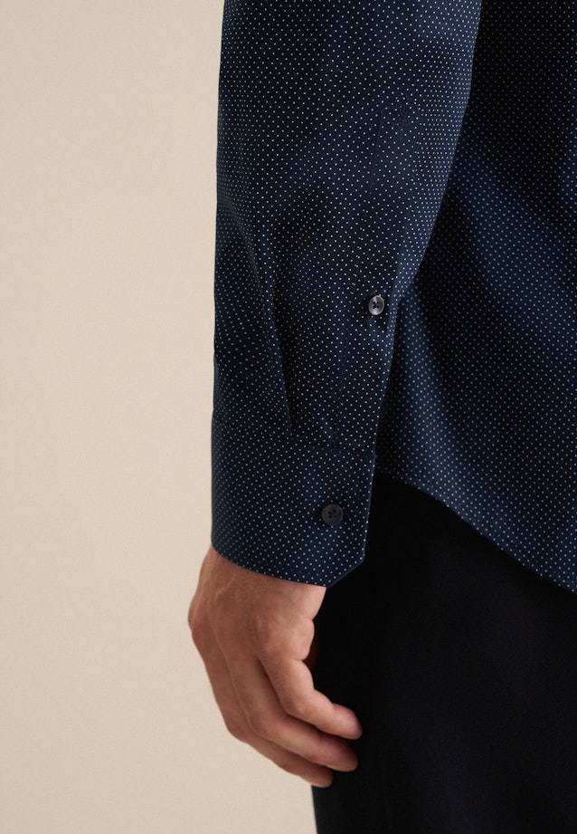 Shaped Business Hemd Punkte in Dunkelblau |  Seidensticker Onlineshop