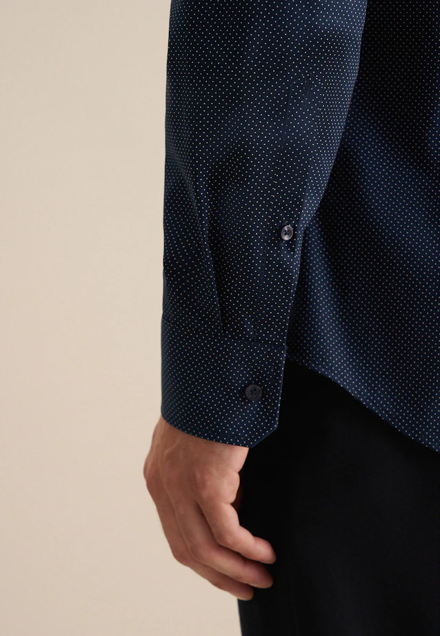 Shaped Business shirt Points in Dark Blue |  Seidensticker Onlineshop