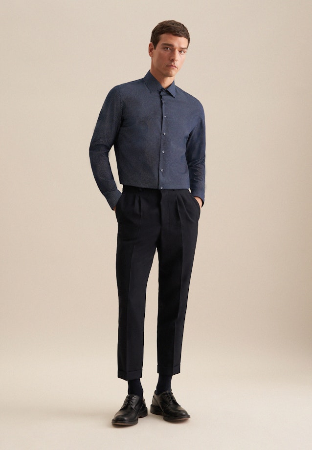 Shaped Business Hemd Punkte in Dunkelblau |  Seidensticker Onlineshop