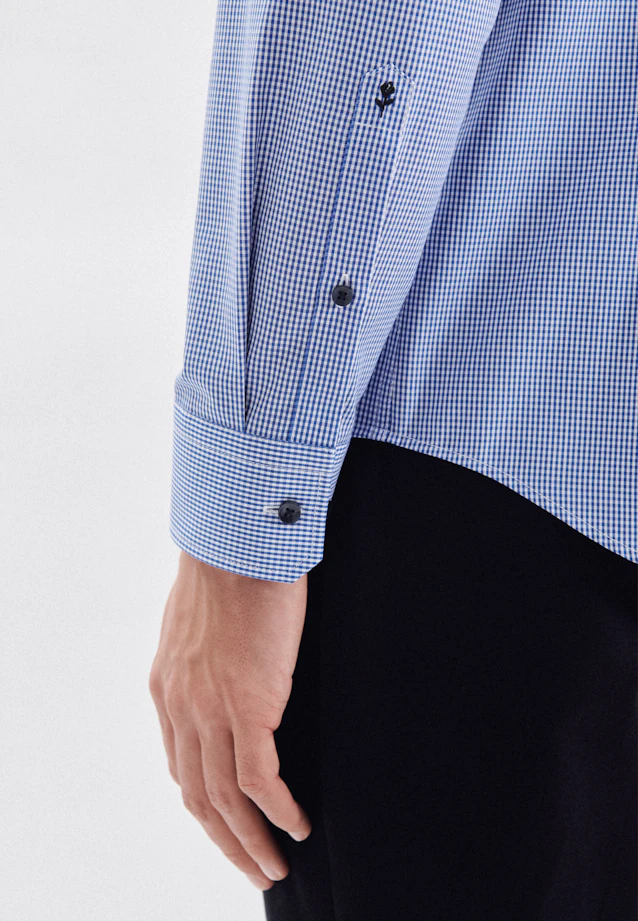Slim Business shirt Check in Medium Blue |  Seidensticker Onlineshop