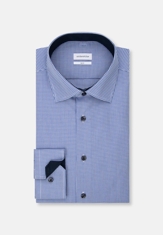 Slim Business shirt Check in Medium Blue |  Seidensticker Onlineshop