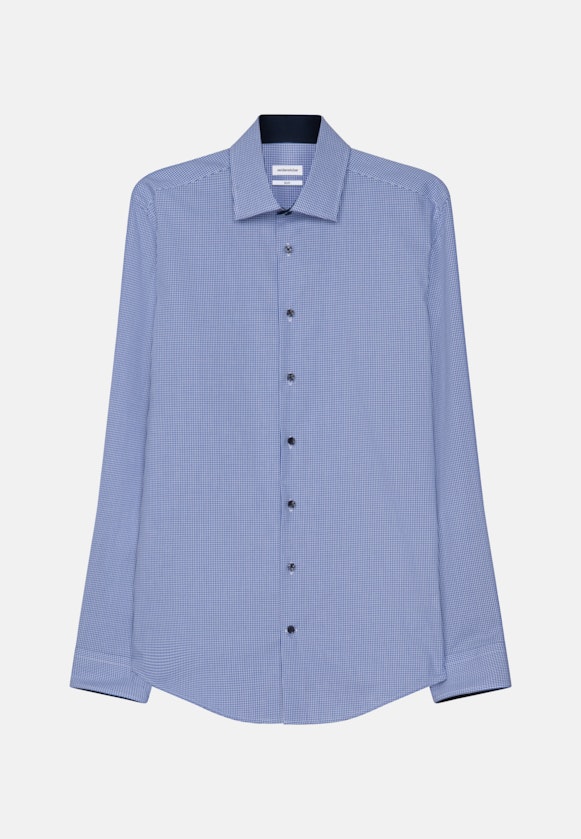 Slim Business Hemd Karo in Mittelblau |  Seidensticker Onlineshop