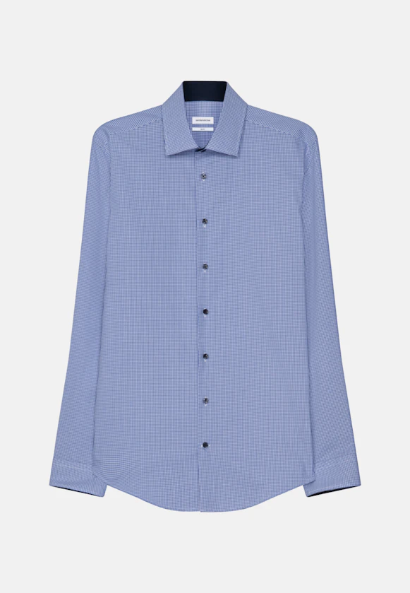 Slim Business shirt Check in Medium Blue |  Seidensticker Onlineshop