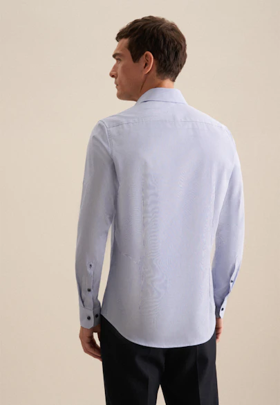 Slim Business Hemd Streifen in Mittelblau |  Seidensticker Onlineshop