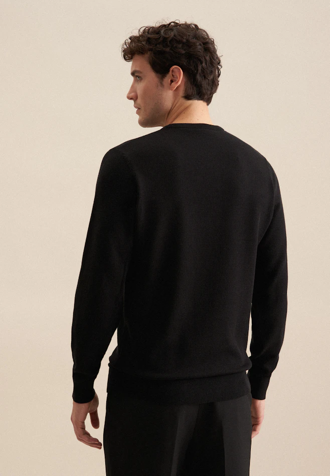 Regular Pull-over Uni dans Noir | Boutique en ligne Seidensticker