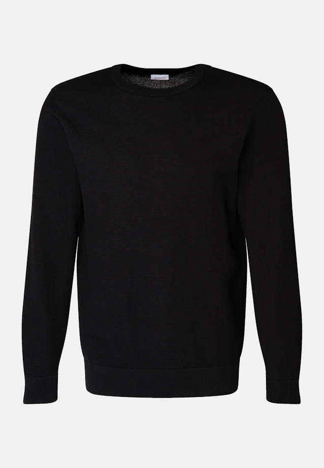 Round neck Pullover  , Uni in Black |  Seidensticker Onlineshop
