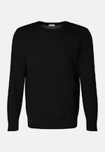 Round neck Pullover  , Uni in Black |  Seidensticker Onlineshop