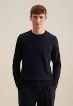 Rundhals Pullover  , Uni in Dunkelblau |  Seidensticker Onlineshop