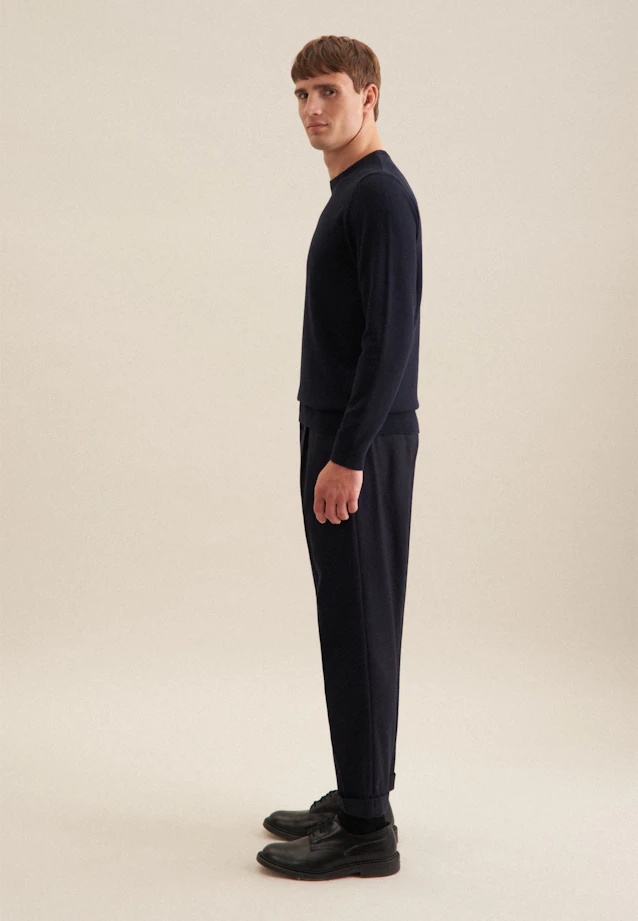 Rundhals Pullover  , Uni in Dunkelblau |  Seidensticker Onlineshop