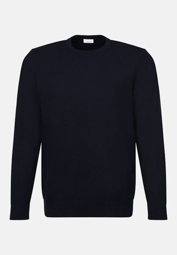 Rundhals Pullover  , Uni in Dunkelblau |  Seidensticker Onlineshop