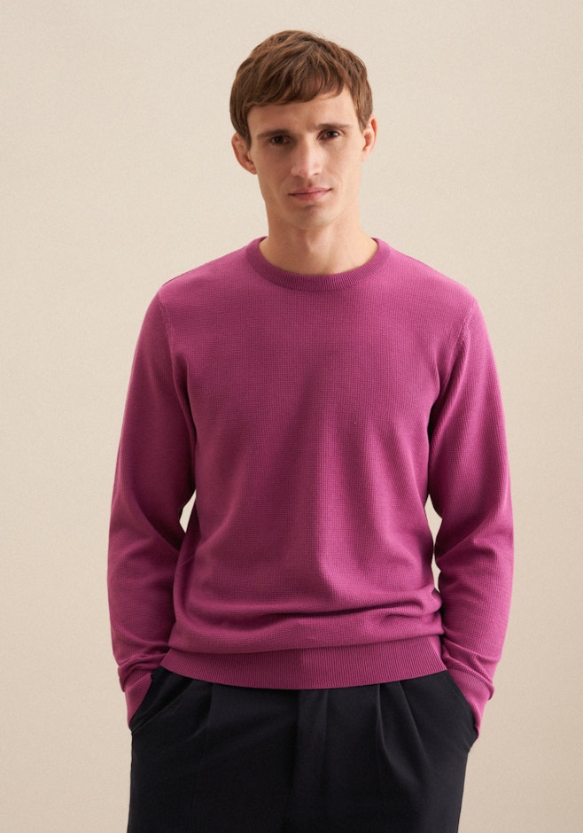 Regular Pull-over Uni dans Rose Fuchsia | Boutique en ligne Seidensticker