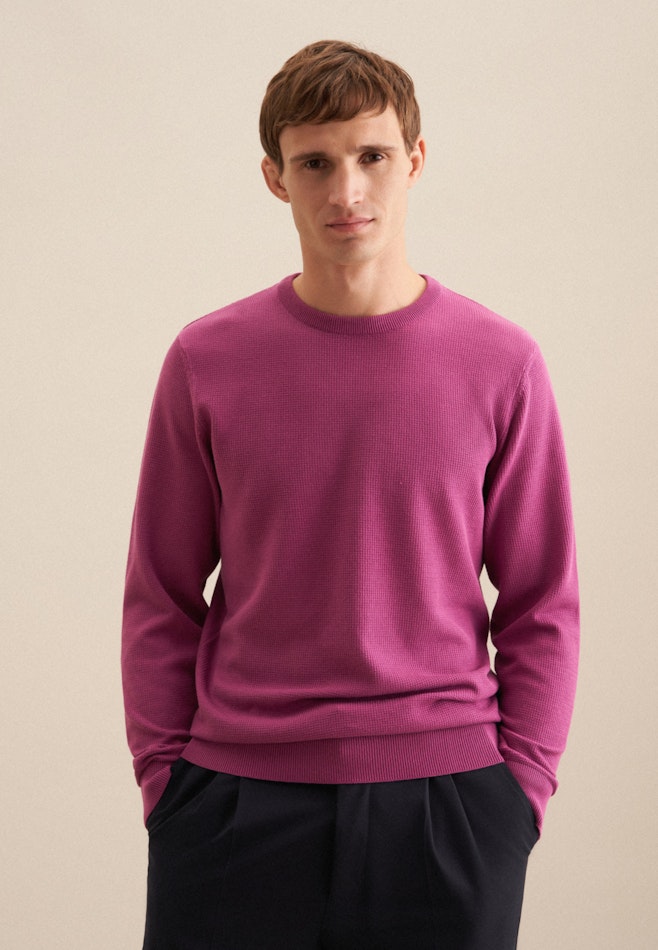 Rundhals Pullover Regular in Rosa/Pink | Seidensticker Onlineshop