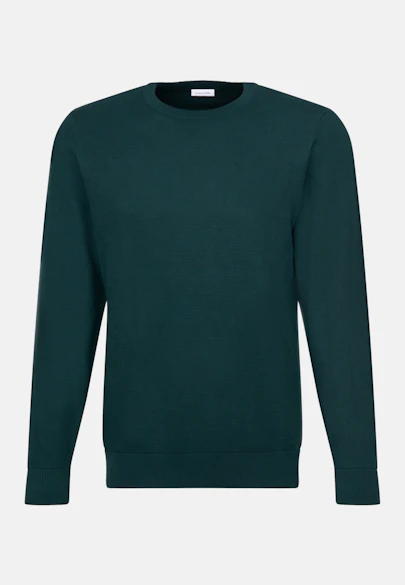 Round neck Pullover  , Uni in Green |  Seidensticker Onlineshop