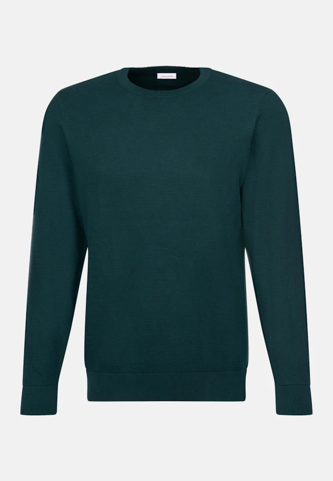 Rundhals Pullover  , Uni in Grün | Seidensticker Onlineshop