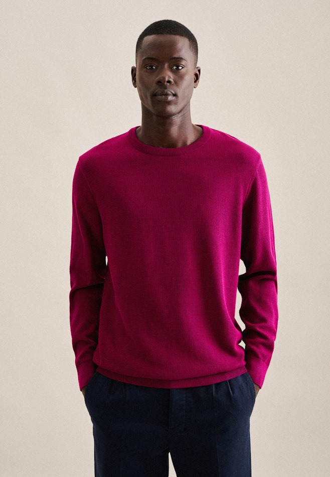 Rundhals Pullover Regular in Rosa/Pink | Seidensticker Onlineshop