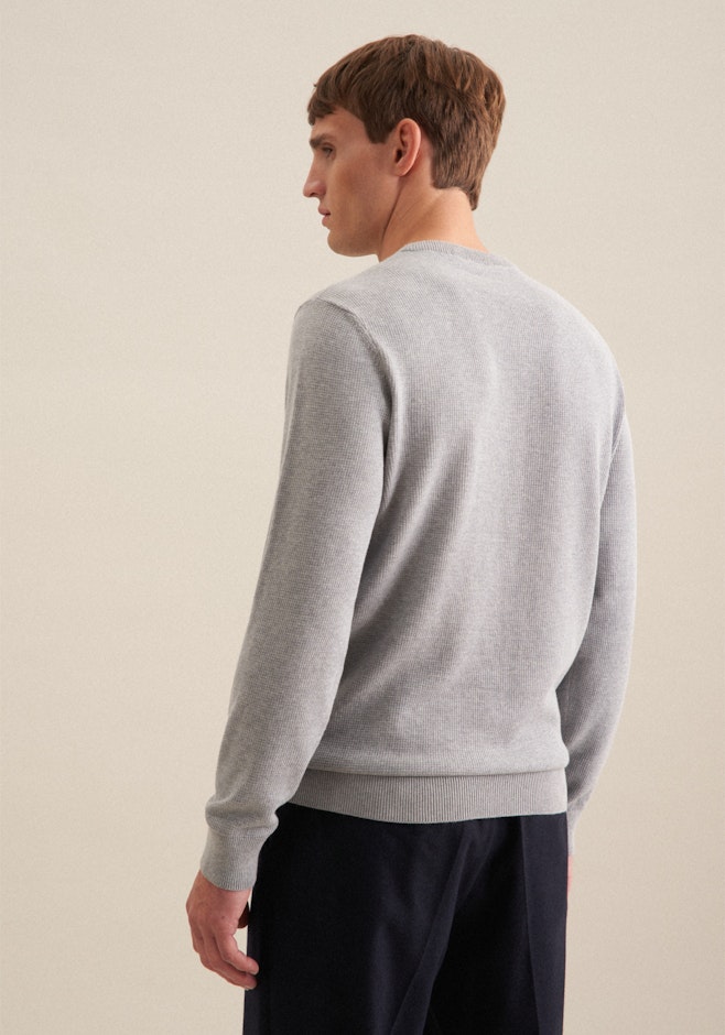 Regular Pull-over Uni dans Gris | Boutique en ligne Seidensticker