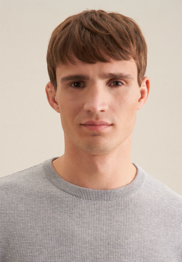 Rundhals Pullover  , Uni in Grau |  Seidensticker Onlineshop