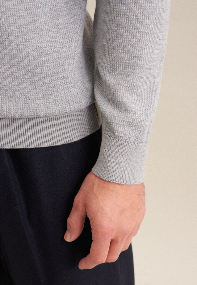 Rundhals Pullover  , Uni in Grau |  Seidensticker Onlineshop