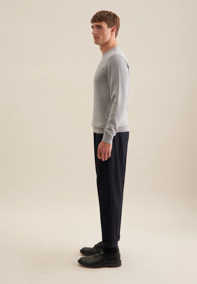 Rundhals Pullover  , Uni in Grau |  Seidensticker Onlineshop