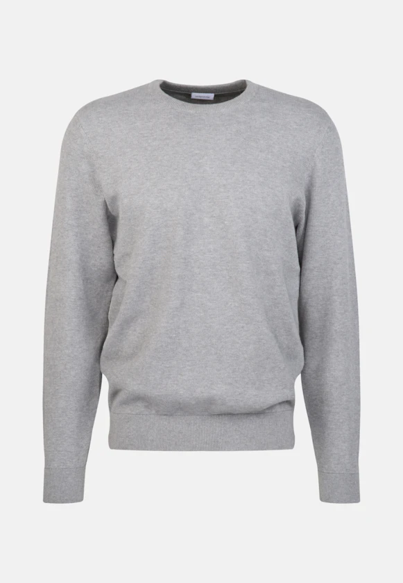 Rundhals Pullover  , Uni in Grau |  Seidensticker Onlineshop