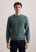 Rundhals Pullover Uni, in Grün |  Seidensticker Onlineshop