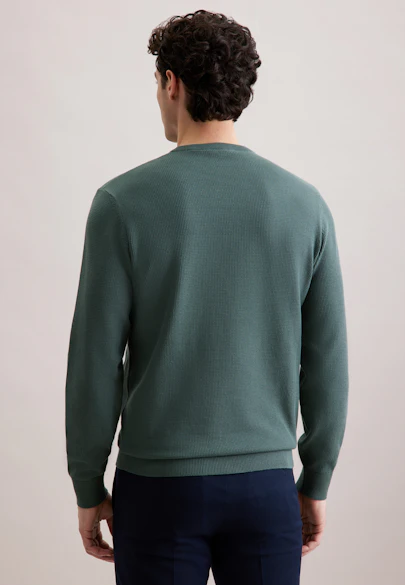 Round neck Pullover  , Uni in Green |  Seidensticker Onlineshop