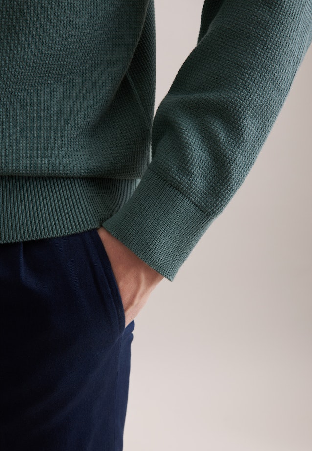 Rundhals Pullover Uni, in Grün |  Seidensticker Onlineshop