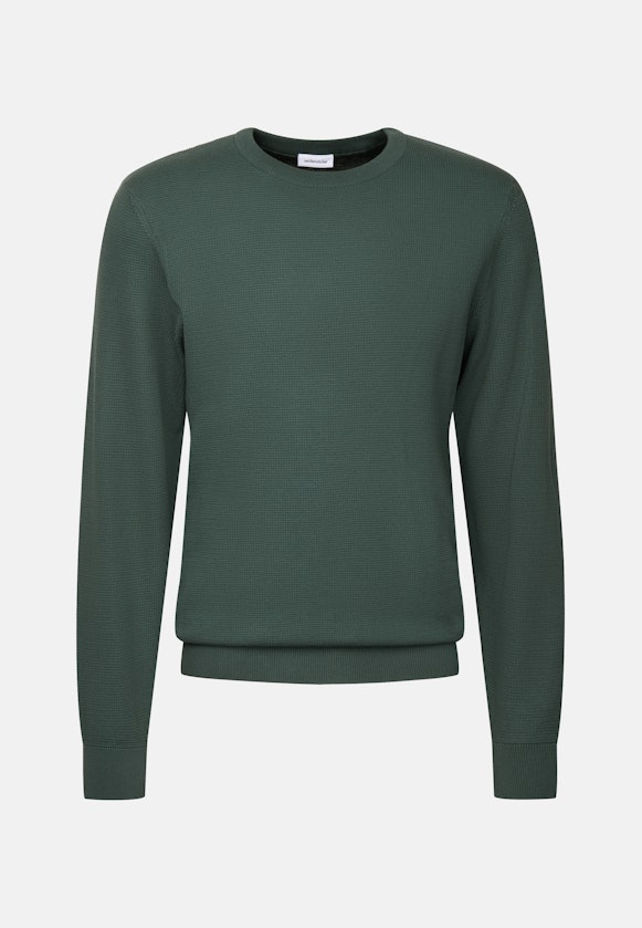 Rundhals Pullover Uni, in Grün |  Seidensticker Onlineshop